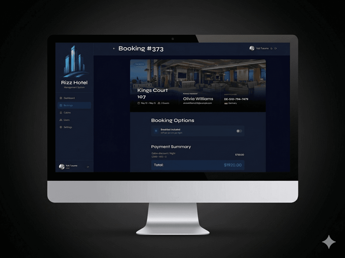 Rizz hotel Dashboard